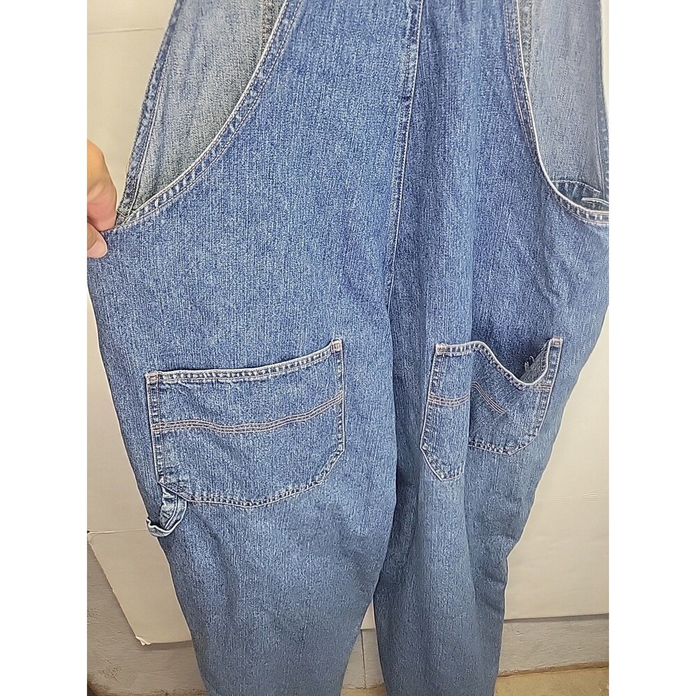 Disney Mickey Mouse Denim Overalls XL‎ Embroidered Front Pocket Adjust Y2K - Picture 11 of 15